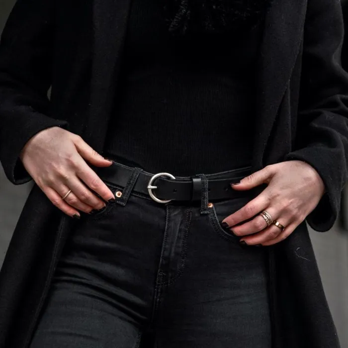Thursday Boots Belts Women039s Circle Leather Belt Black 8211 Women Thursday Boots Belts Women039s Circle Leather Belt Black 8211 Women