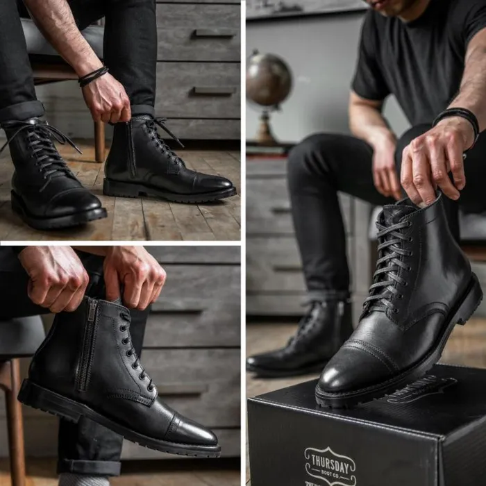 Thursday Boots LaceUp Major Black 8211 Men Thursday Boots LaceUp Major Black 8211 Men