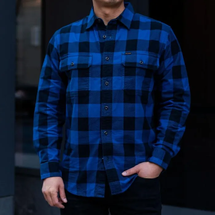 Thursday Boots Shirts and Apparel Filson Field Flannel Shirt Cobalt Blue Black 8211 Men Thursday Boots Shirts and Apparel Filson Field Flannel Shirt Cobalt Blue Black 8211 Men