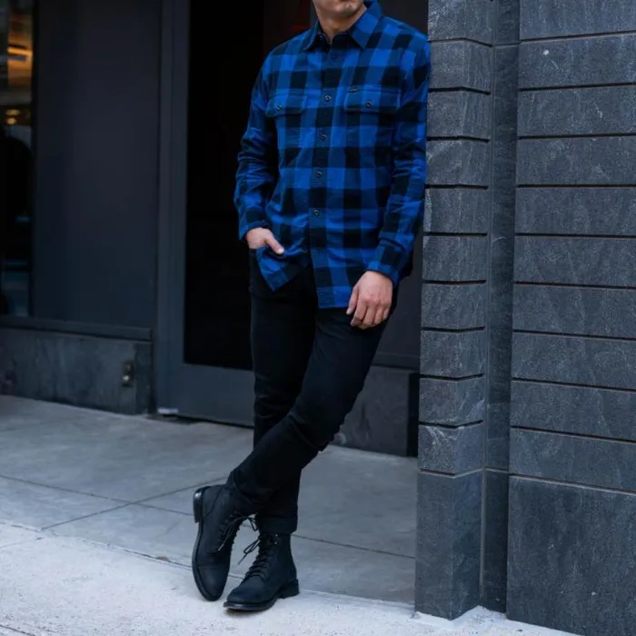 Thursday Boots Shirts and Apparel Filson Field Flannel Shirt Cobalt Blue Black 8211 Men Thursday Boots Shirts and Apparel Filson Field Flannel Shirt Cobalt Blue Black 8211 Men