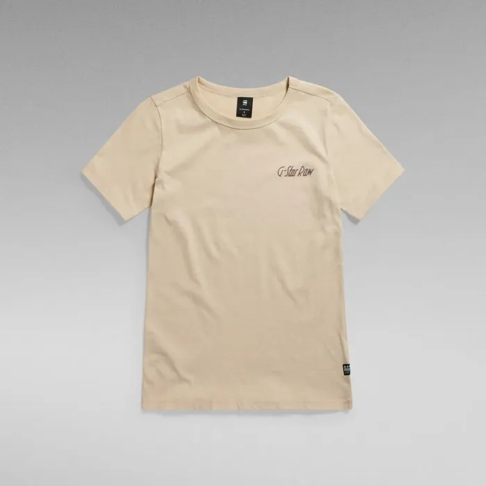 Tops and Tshirts Women GStar RAW Chest Graphic Optic Slim Top Brown Rice