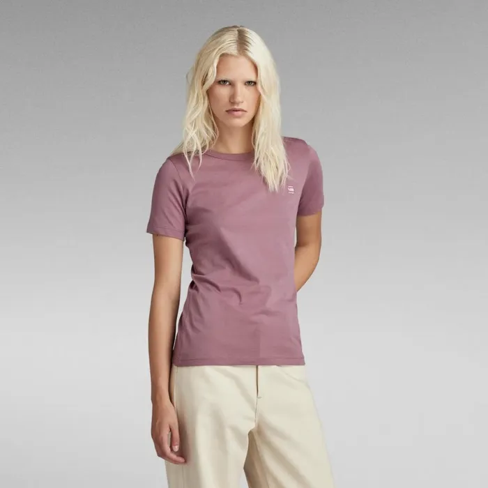 Tops and Tshirts Women GStar RAW Chest Logo Optic Slim Top Grape Shake