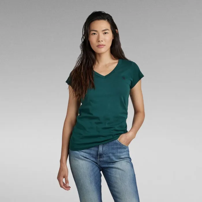 Tops and Tshirts Women GStar RAW Eyben Slim VNeck Top Vermont Pine