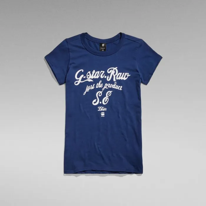 Tops and Tshirts Women GStar RAW Graphic 3 Slim Top Imperial Blue