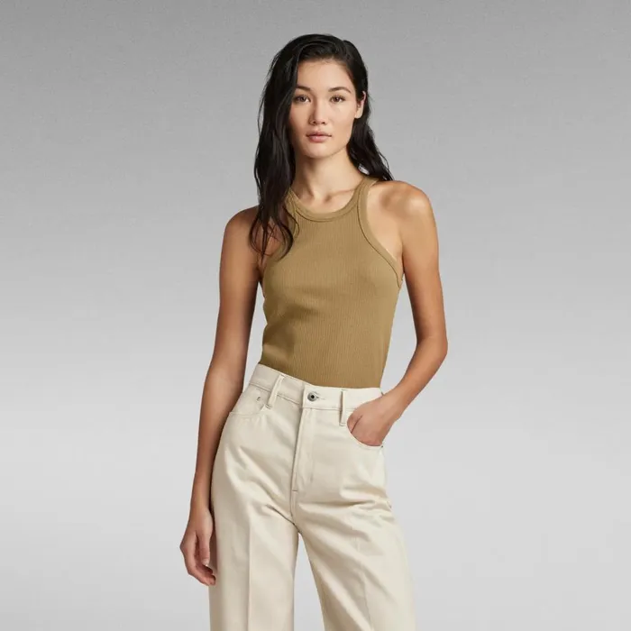 Tops and Tshirts Women GStar RAW Italian Utility Ultra Slim Tank Top Safari