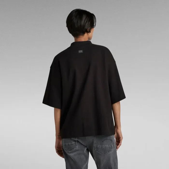 Tops and Tshirts Women GStar RAW Mock Neck Loose TShirt Dark Black