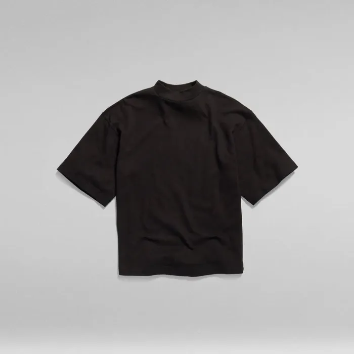 Tops and Tshirts Women GStar RAW Mock Neck Loose TShirt Dark Black