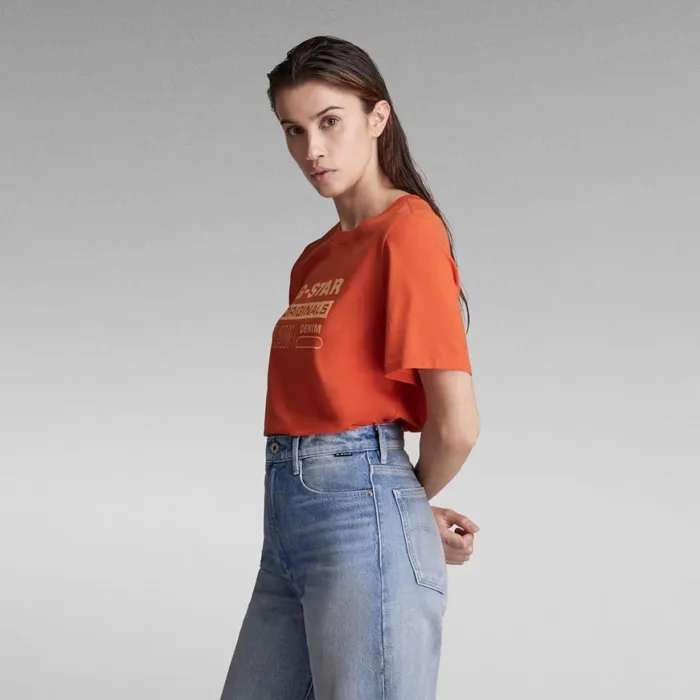 Tops and Tshirts Women GStar RAW Originals Label TShirt Paprika