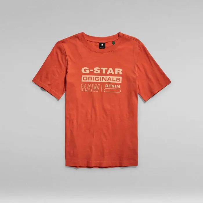 Tops and Tshirts Women GStar RAW Originals Label TShirt Paprika