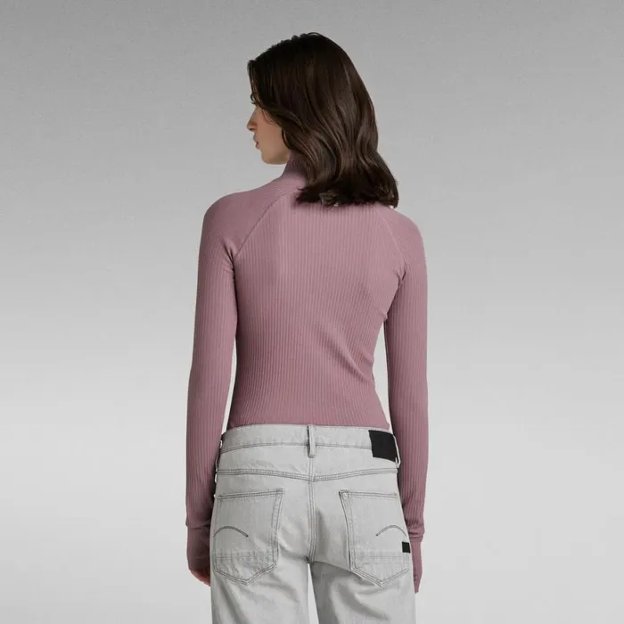 Tops and Tshirts Women GStar RAW Rib Mock Slim Top Grape Shake