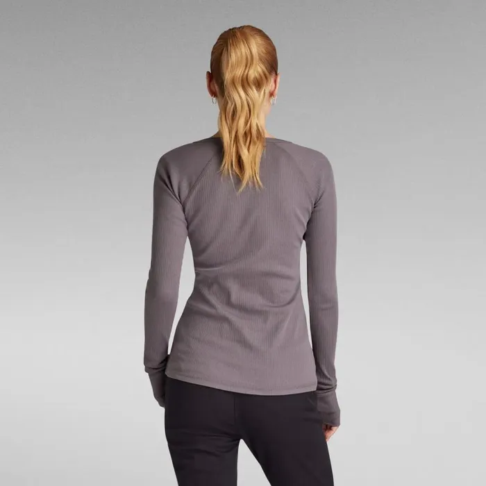 Tops and Tshirts Women GStar RAW Slim Rib Henley Top Rabbit