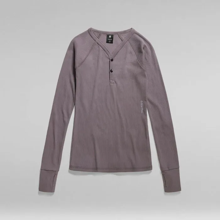 Tops and Tshirts Women GStar RAW Slim Rib Henley Top Rabbit