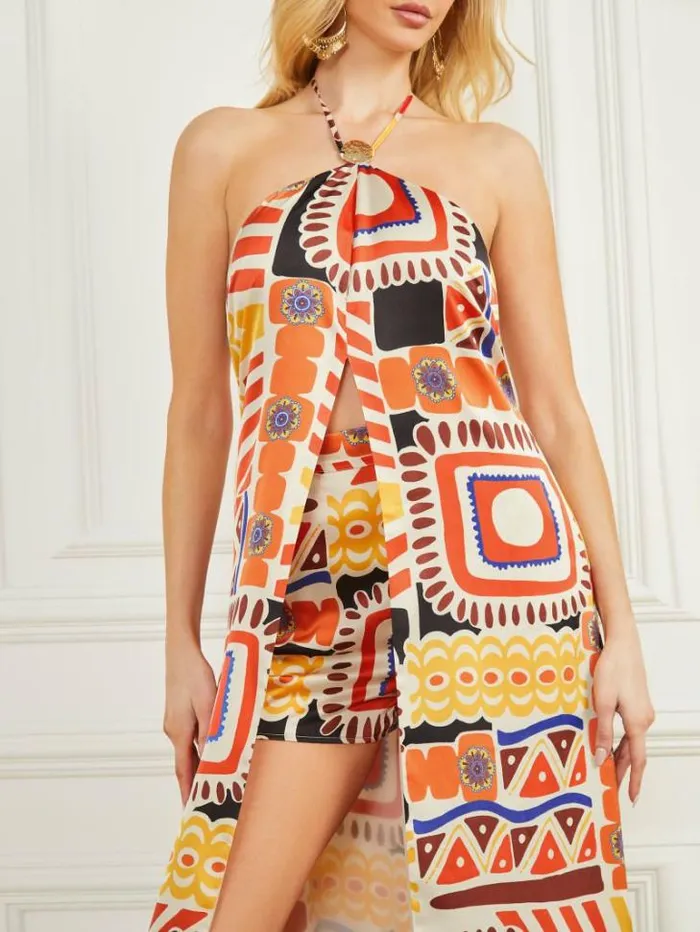 Tops And Sweaters Women Marciano Carnivale Tunic Dress Carnivale Print