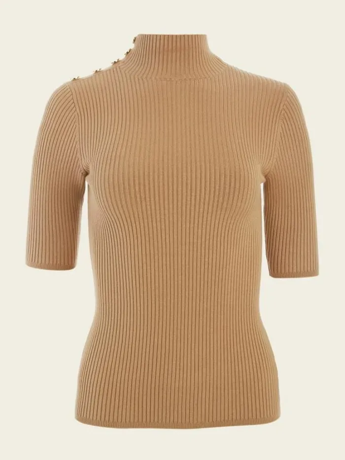 Tops And Sweaters Women Marciano Eco Flora Rib Turtleneck Sweater Blonde Ambition Tops And Sweaters Women Marciano Eco Flora Rib Turtleneck Sweater Blonde Ambition