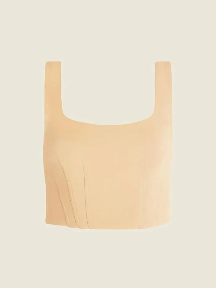 Tops And Sweaters Women Marciano Elaine Scuba Top Nude Sand Tops And Sweaters Women Marciano Elaine Scuba Top Nude Sand