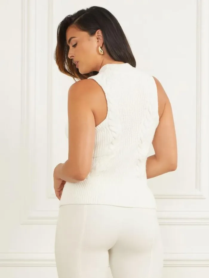 Tops And Sweaters Women Marciano Ozuna Sweater Vest Pale Pearl Tops And Sweaters Women Marciano Ozuna Sweater Vest Pale Pearl