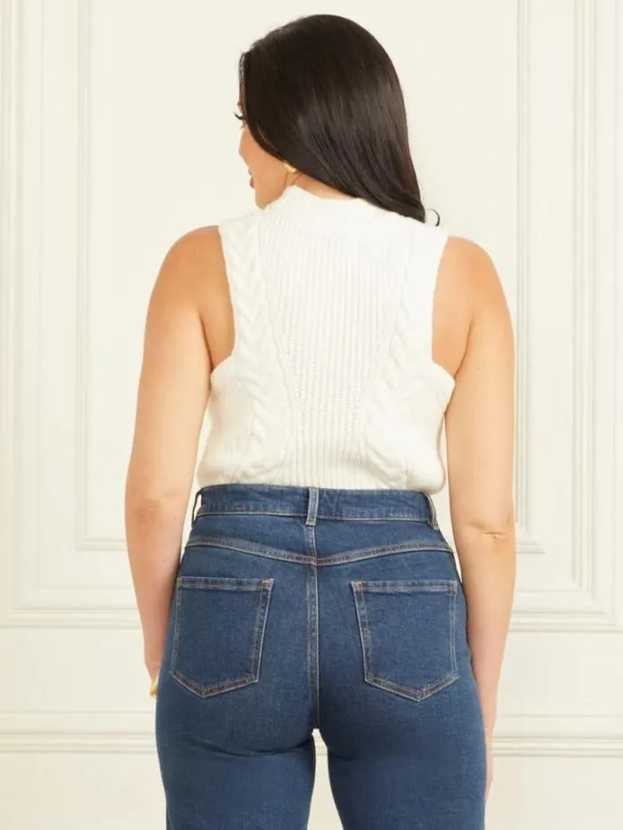 Tops And Sweaters Women Marciano Ozuna Sweater Vest Pale Pearl Tops And Sweaters Women Marciano Ozuna Sweater Vest Pale Pearl