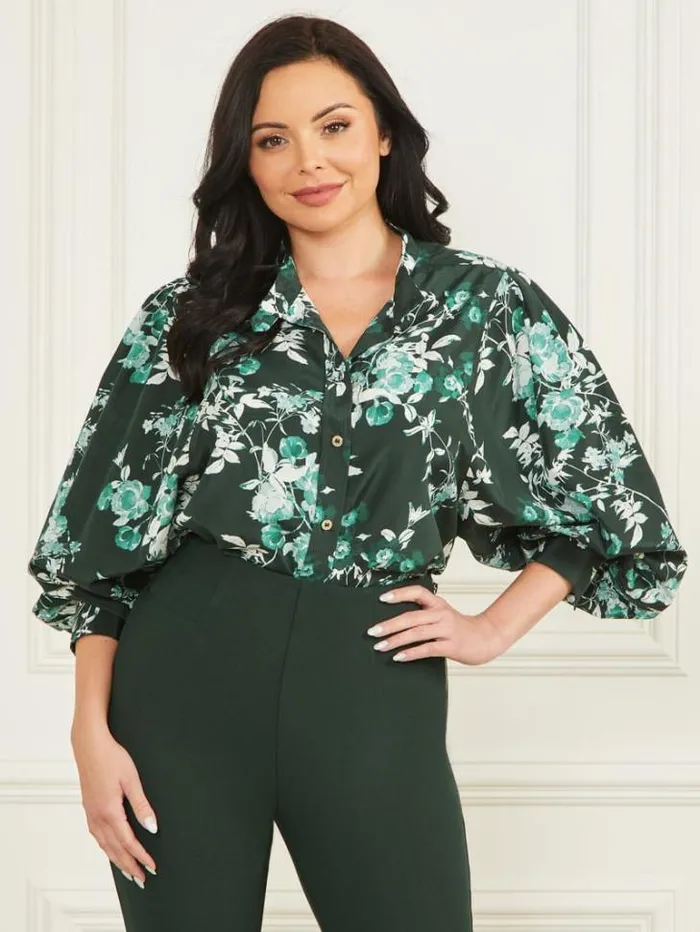 Tops And Sweaters Women Marciano Petal Pose Yvonne Blouse Petal Pose Chenille Green Tops And Sweaters Women Marciano Petal Pose Yvonne Blouse Petal Pose Chenille Green