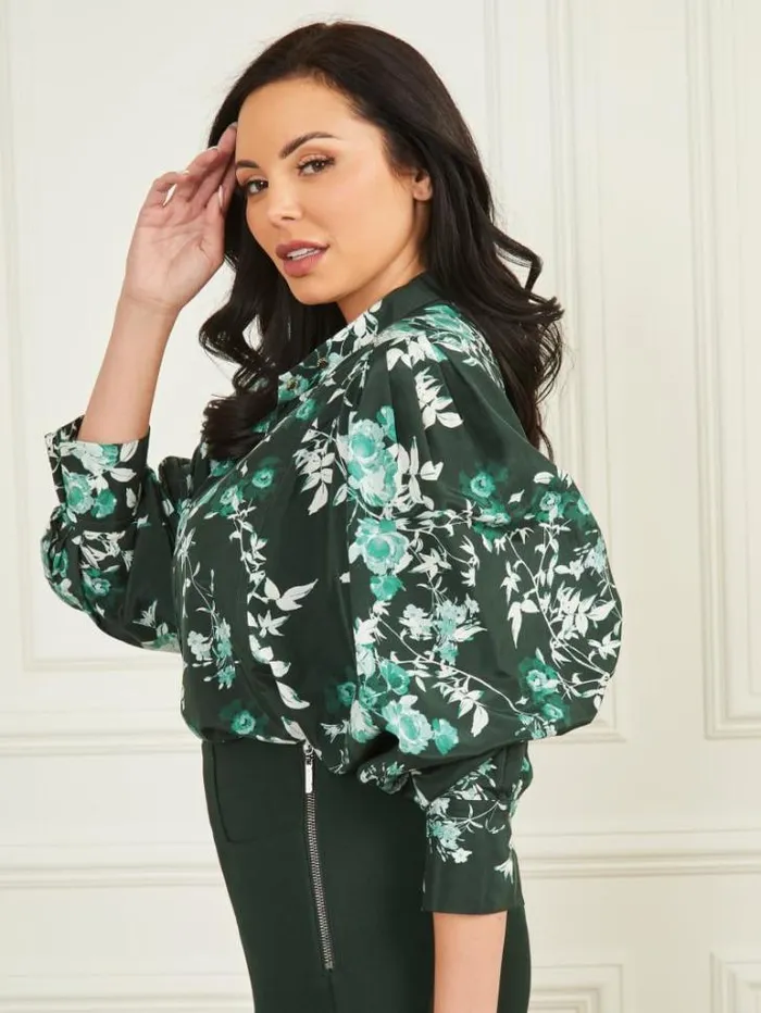 Tops And Sweaters Women Marciano Petal Pose Yvonne Blouse Petal Pose Chenille Green Tops And Sweaters Women Marciano Petal Pose Yvonne Blouse Petal Pose Chenille Green