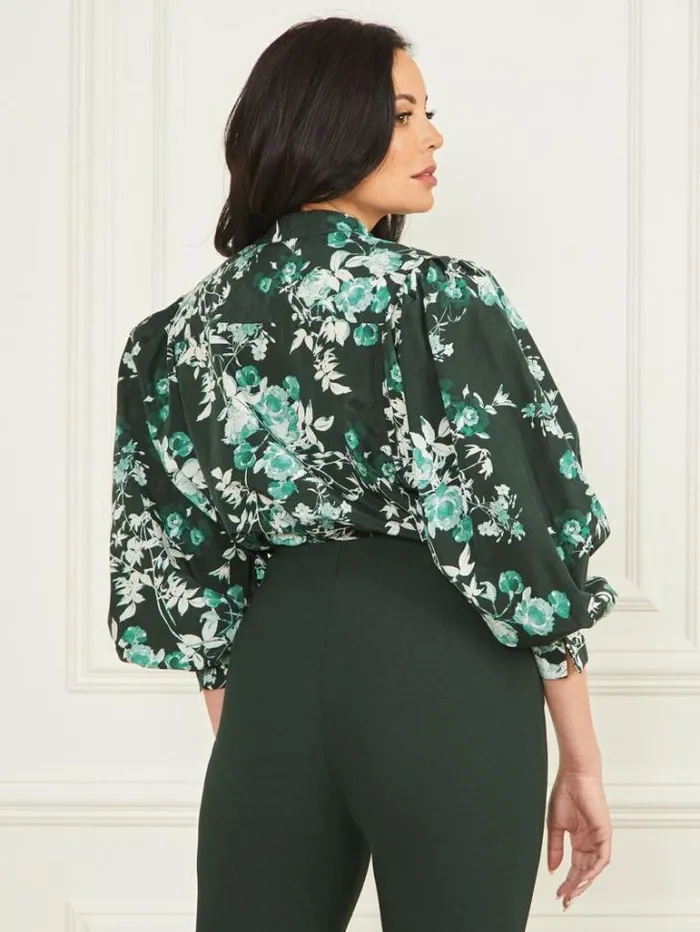 Tops And Sweaters Women Marciano Petal Pose Yvonne Blouse Petal Pose Chenille Green Tops And Sweaters Women Marciano Petal Pose Yvonne Blouse Petal Pose Chenille Green