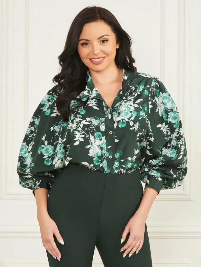 Tops And Sweaters Women Marciano Petal Pose Yvonne Blouse Petal Pose Chenille Green Tops And Sweaters Women Marciano Petal Pose Yvonne Blouse Petal Pose Chenille Green