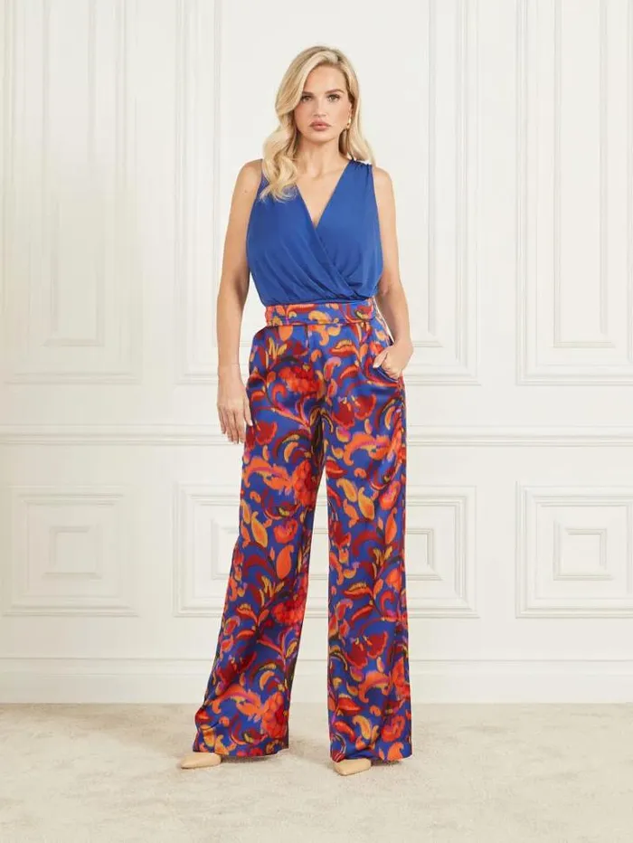 Tops And Sweaters Women Marciano Valencia VNeck Bodysuit Royal Blues Tops And Sweaters Women Marciano Valencia VNeck Bodysuit Royal Blues