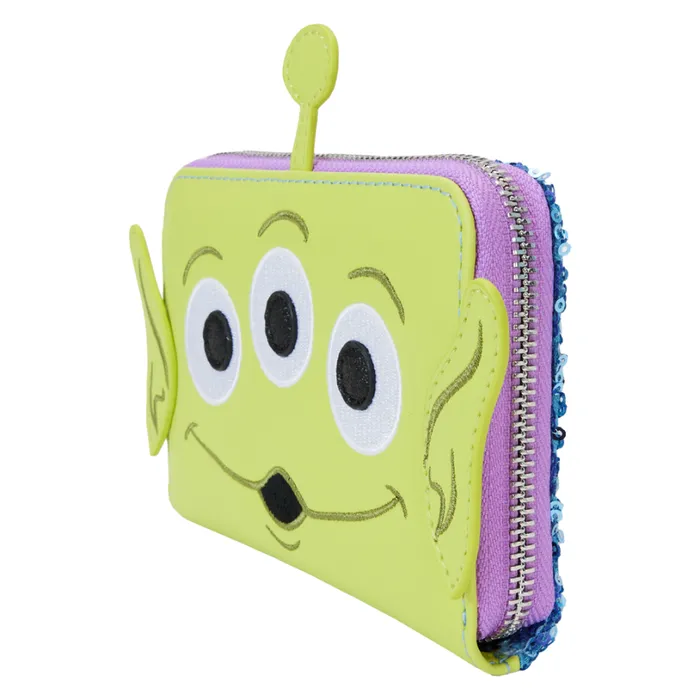 Toy Story Exclusive Alien Sequin Cosplay Zip Around Wallet Unisex Loungefly Bags and Wallets Toy Story Exclusive Alien Sequin Cosplay Zip Around Wallet Unisex Loungefly Bags and Wallets