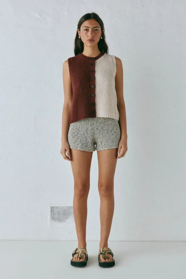 Vests Women VRG GRL Bridgette Knit Vest Splice Vests Women VRG GRL Bridgette Knit Vest Splice
