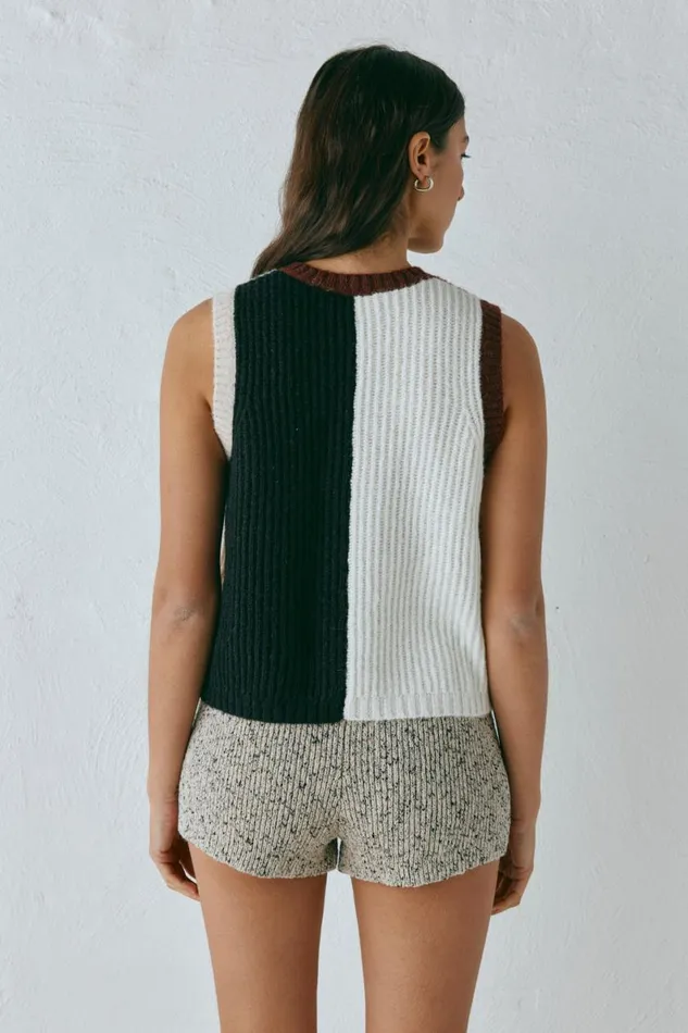 Vests Women VRG GRL Bridgette Knit Vest Splice Vests Women VRG GRL Bridgette Knit Vest Splice