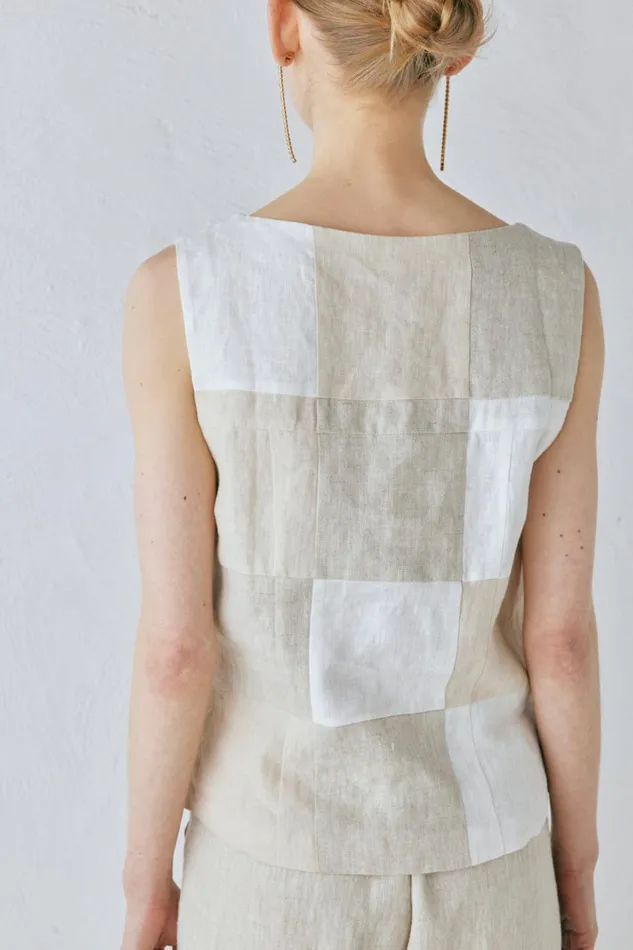 Vests Women VRG GRL Rare Linen Vest Natural Vests Women VRG GRL Rare Linen Vest Natural