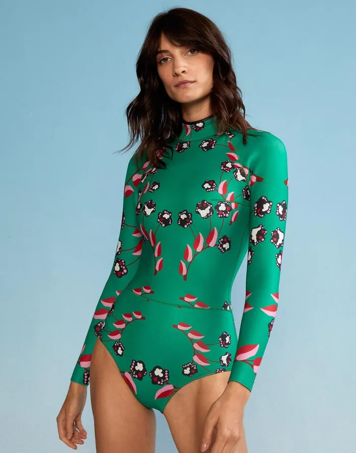 Vine Floral High Cut Wetsuit 8211 Grvflo Women Cynthia Rowley Surf and Swim