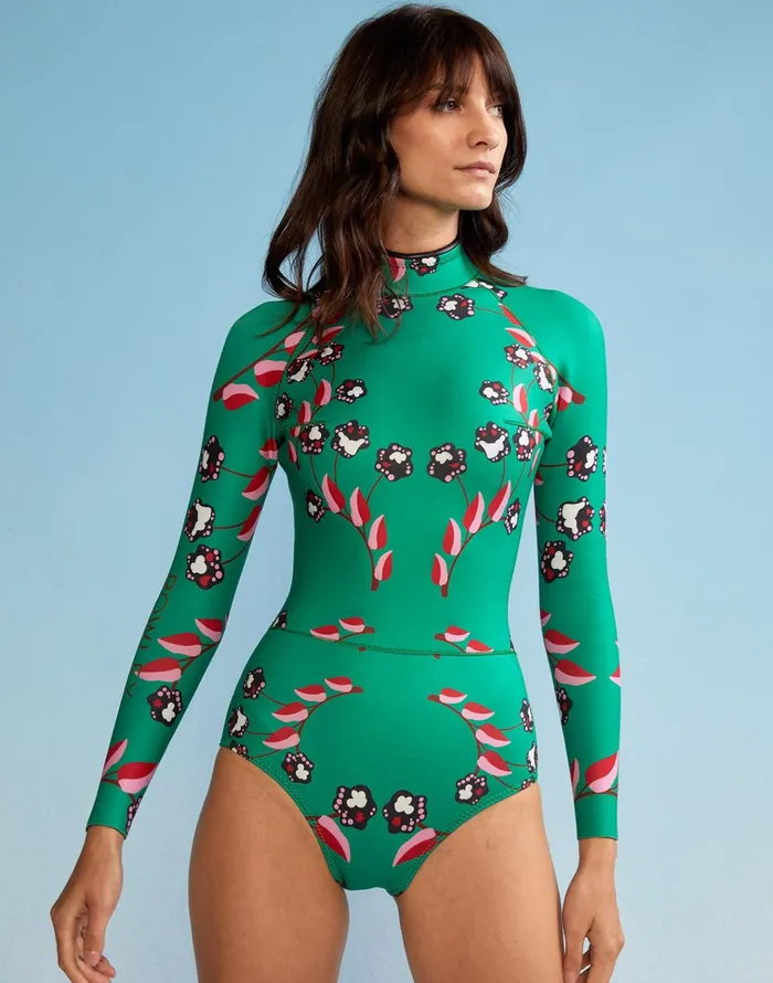 Vine Floral High Cut Wetsuit 8211 Grvflo Women Cynthia Rowley Surf and Swim
