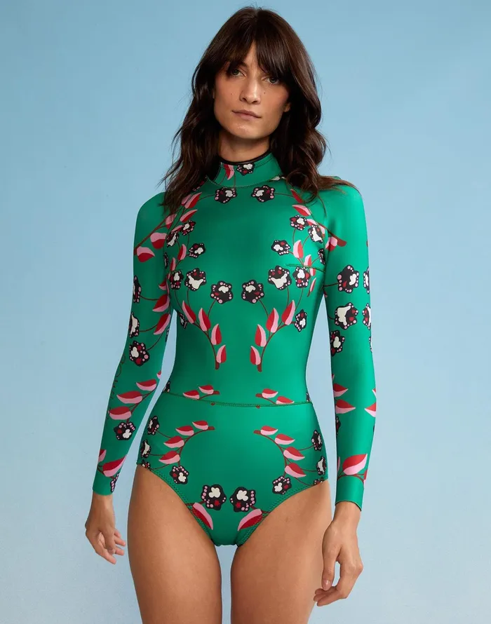 Vine Floral High Cut Wetsuit 8211 Grvflo Women Cynthia Rowley Surf and Swim