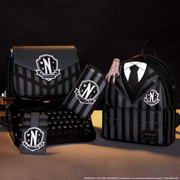Wednesday Addams Exclusive Nevermore Zip Around Wallet Unisex Loungefly Bags and Wallets Wednesday Addams Exclusive Nevermore Zip Around Wallet Unisex Loungefly Bags and Wallets