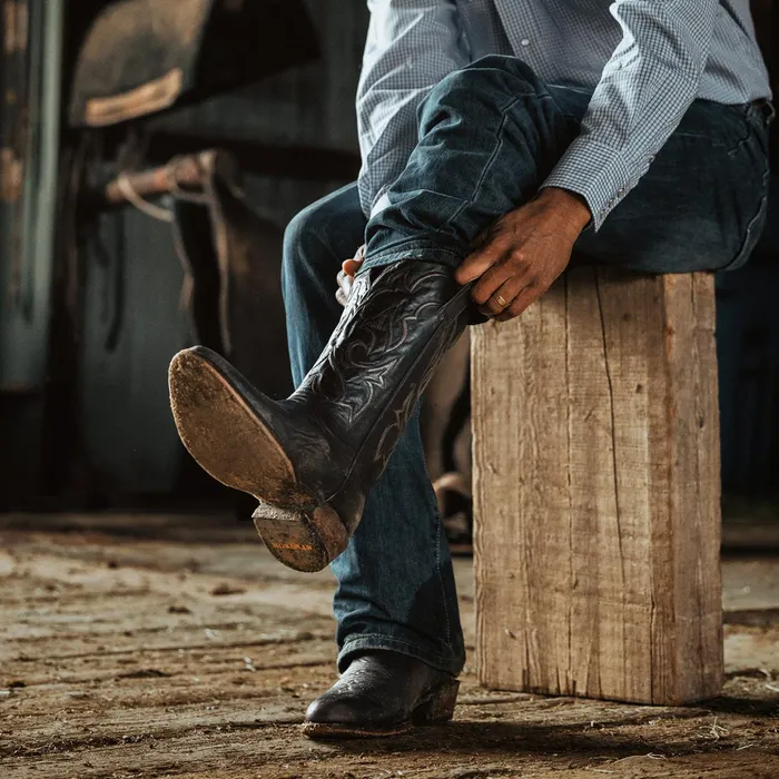 Western Men Stetson Carlisle Western Boots Distressed Brown