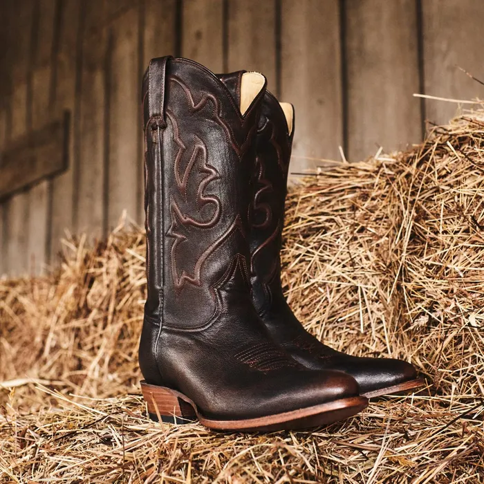 Western Men Stetson Carlisle Western Boots Distressed Brown