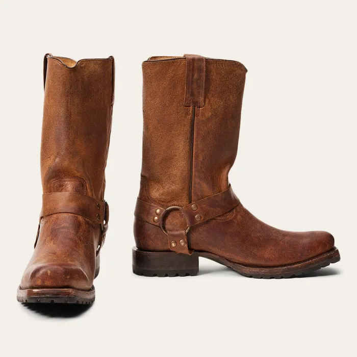 Western Men Stetson Heritage Harness Boots Oiled Brown