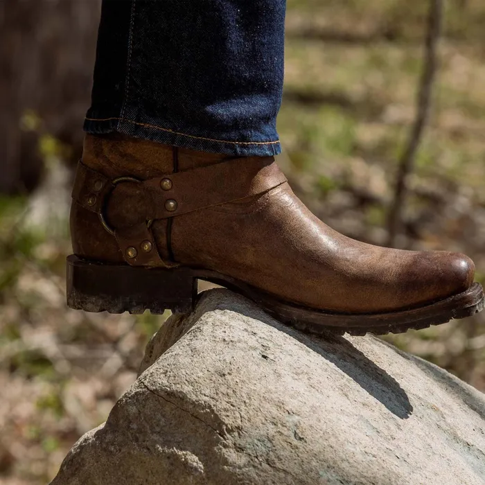 Western Men Stetson Heritage Harness Boots Oiled Brown