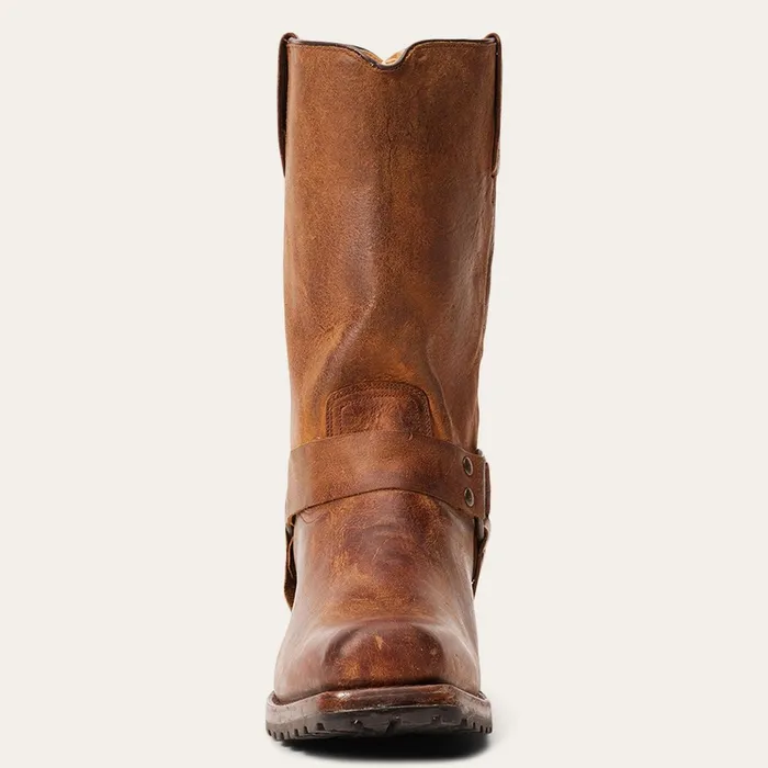 Western Men Stetson Heritage Harness Boots Oiled Brown