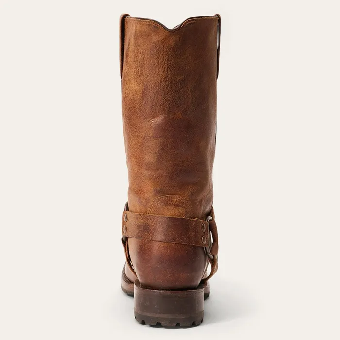 Western Men Stetson Heritage Harness Boots Oiled Brown