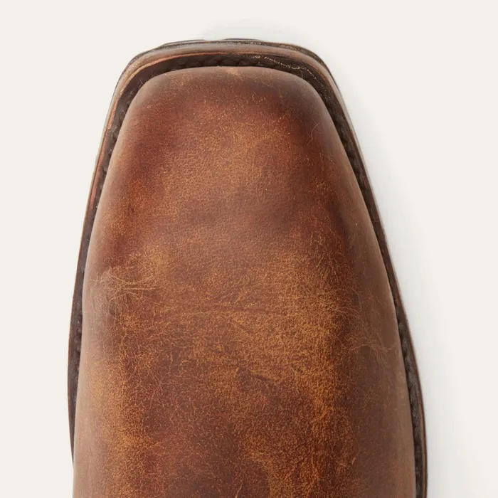 Western Men Stetson Heritage Harness Boots Oiled Brown