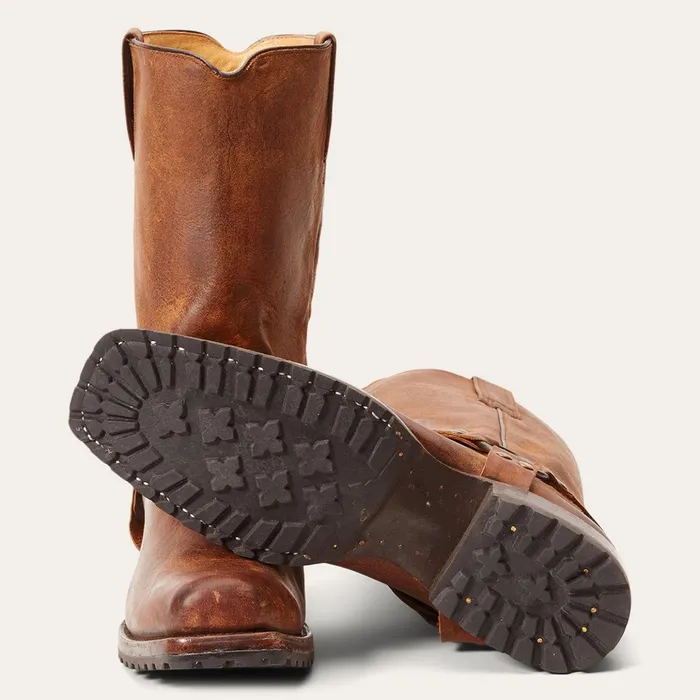 Western Men Stetson Heritage Harness Boots Oiled Brown