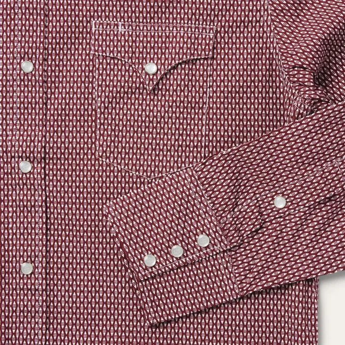 Western Shirts Men Stetson Broken Diamond Print Western Shirt Red