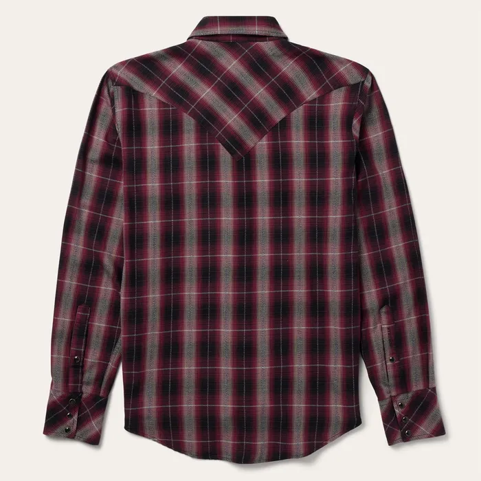 Western Shirts Men Stetson Red Marl Plaid Western Shirt Red
