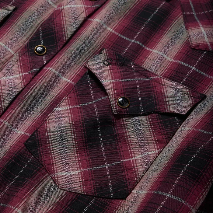 Western Shirts Men Stetson Red Marl Plaid Western Shirt Red