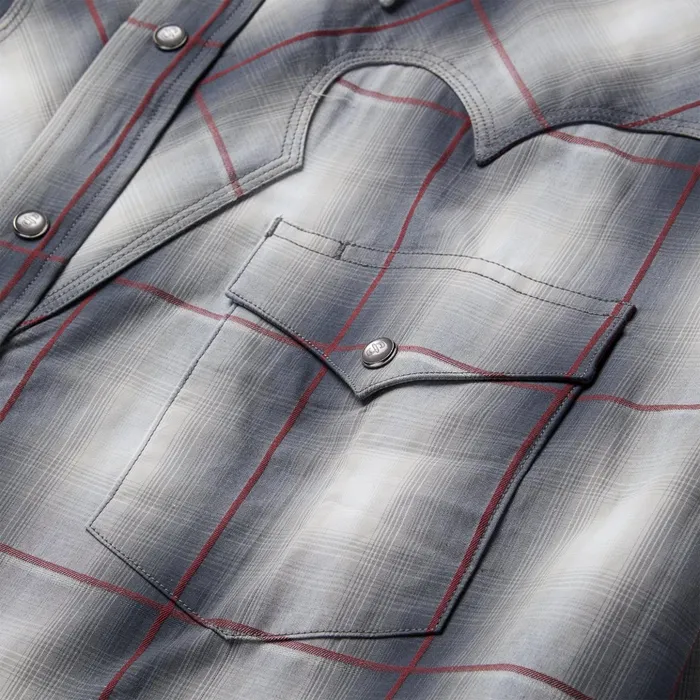 Western Shirts Men Stetson Smoke Ombre Western Shirt Grey