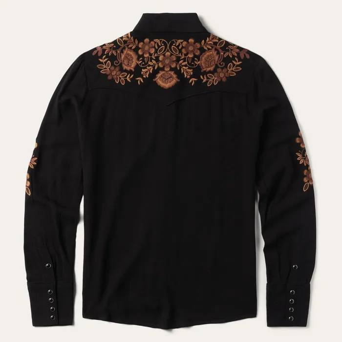 Western Shirts Women Stetson Crepe Western Shirt Black