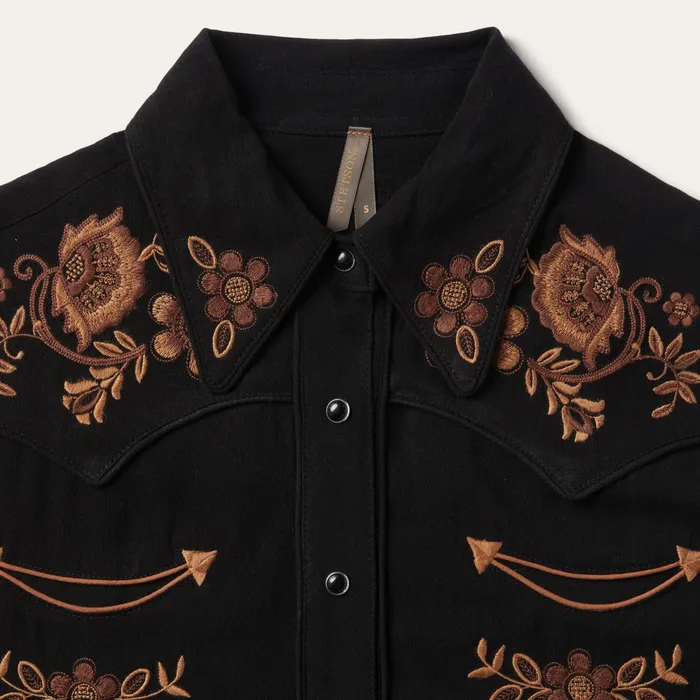 Western Shirts Women Stetson Crepe Western Shirt Black