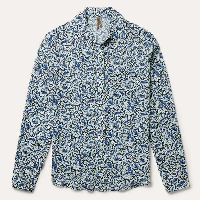 Western Shirts Women Stetson Indigo Tapestry Print Shirt Blue