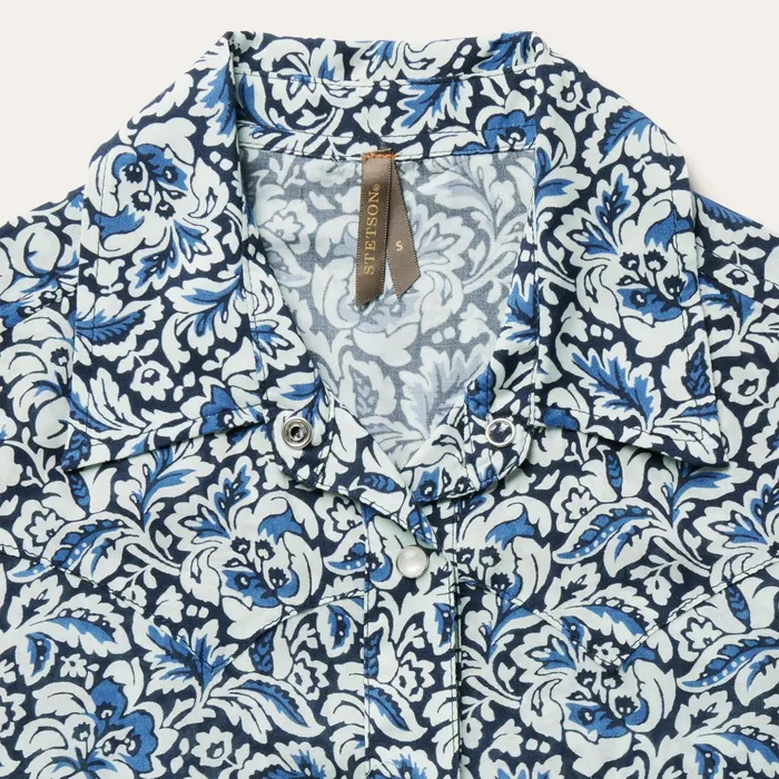 Western Shirts Women Stetson Indigo Tapestry Print Shirt Blue